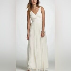 J. Crew Sophia Ivory Silk Tricotine Wedding Gown Dress Women's Size 8 MSRP $475